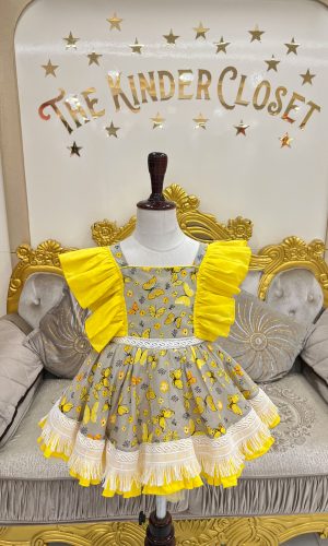 Yellow Frill Lace Dress