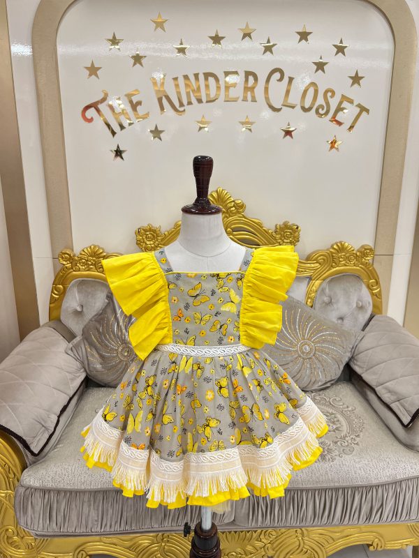 Yellow Frill Lace Dress