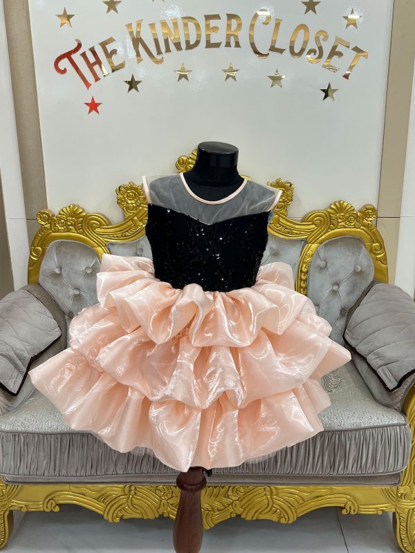 Black Peach Frill Dress