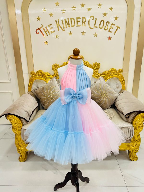 Blue Pink Frill Dress