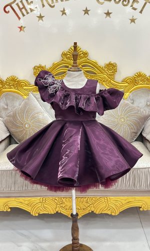 Purple Korean Silk Drill Dress