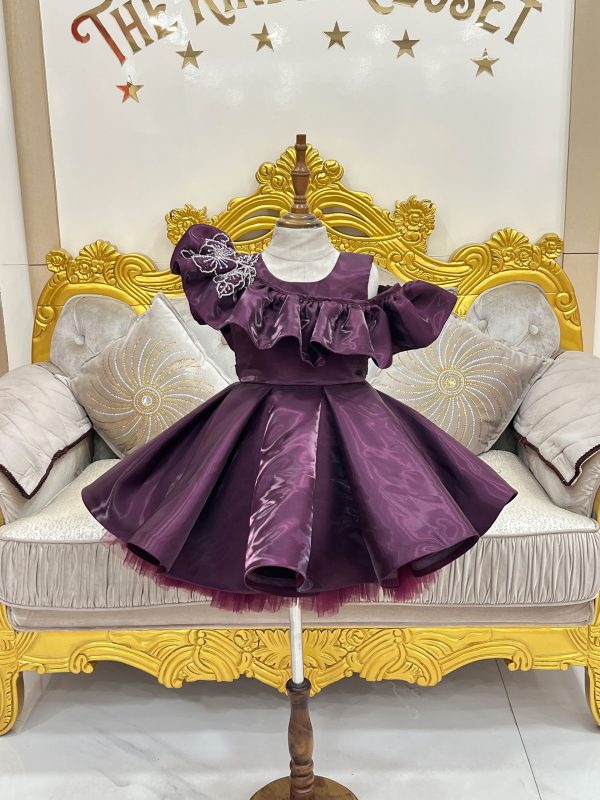 Purple Korean Silk Drill Dress