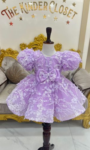 Embroidered lilac frock