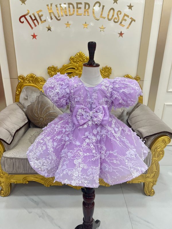 Embroidered lilac frock