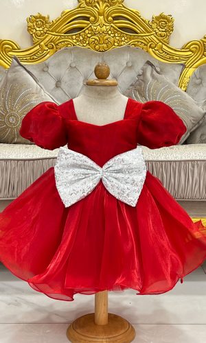 Red Silk Bow Dress