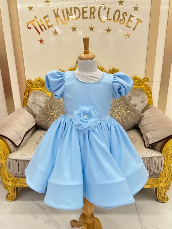Light Blue Satin Frock